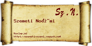 Szemeti Noémi névjegykártya